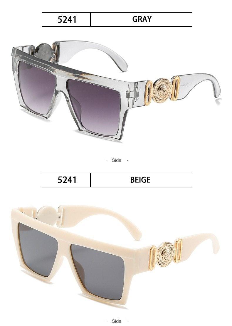 Oversized square-shaped sunglasses by Stevvex with a vintage style, large frame, flat-top design for women and men.