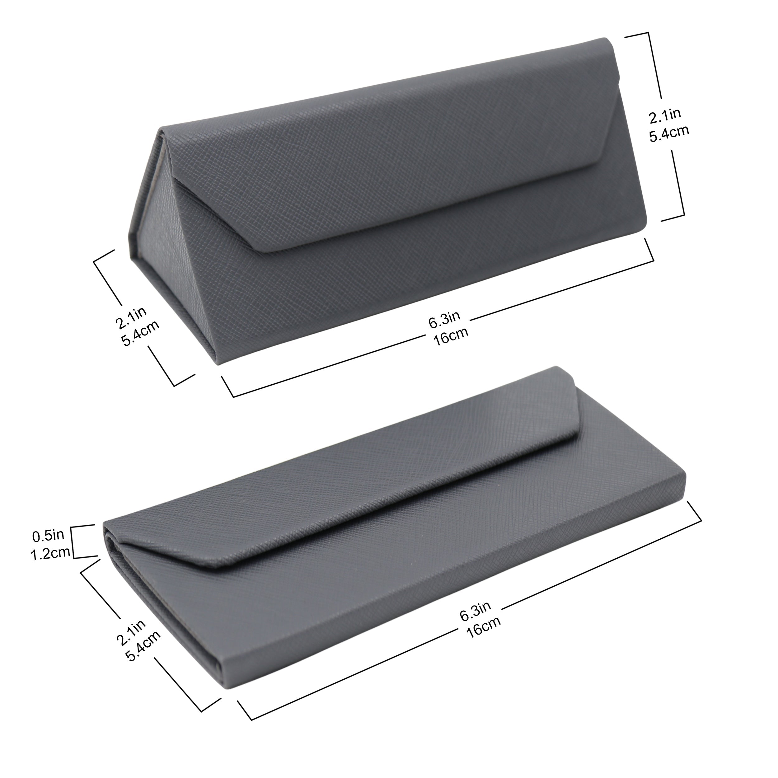 Grey Vegan Leather Glasses Case
