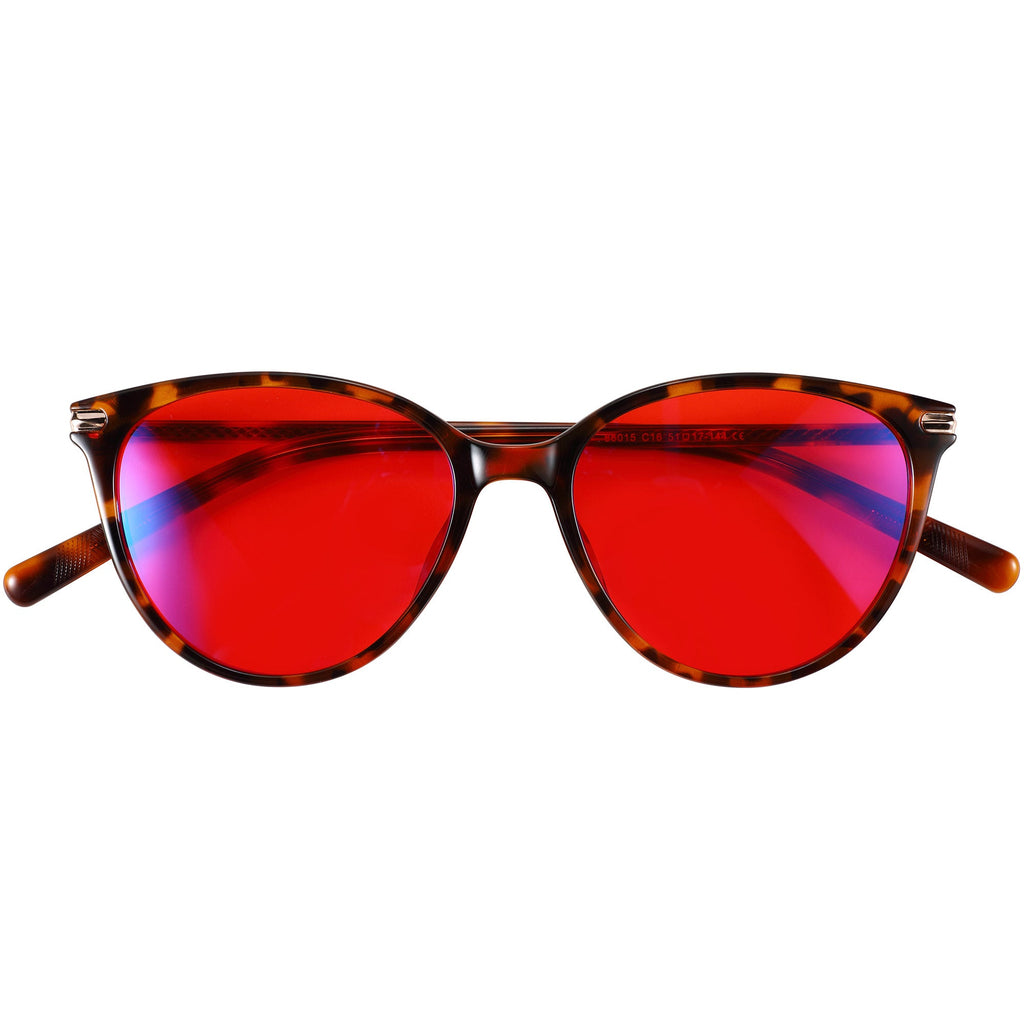Blue Light Glasses by Sleep ZM, Night-timeMax Jen Tortoise Light Blocking Glasses with tortoise shell frames on a white background