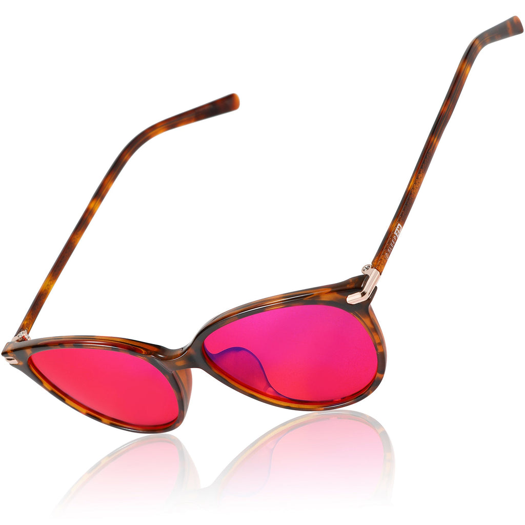 Blue Light Glasses by Sleep ZM, Night-timeMax Jen Tortoise light blocking glasses with tortoise shell frames on a white background.