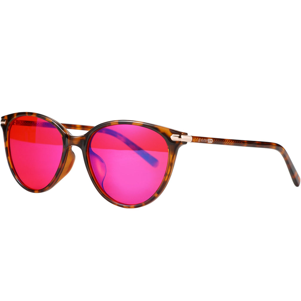 Blue Light Glasses by Sleep ZM, Night-timeMax Jen Tortoise style, featuring brown tortoise shell frames designed for light blocking.