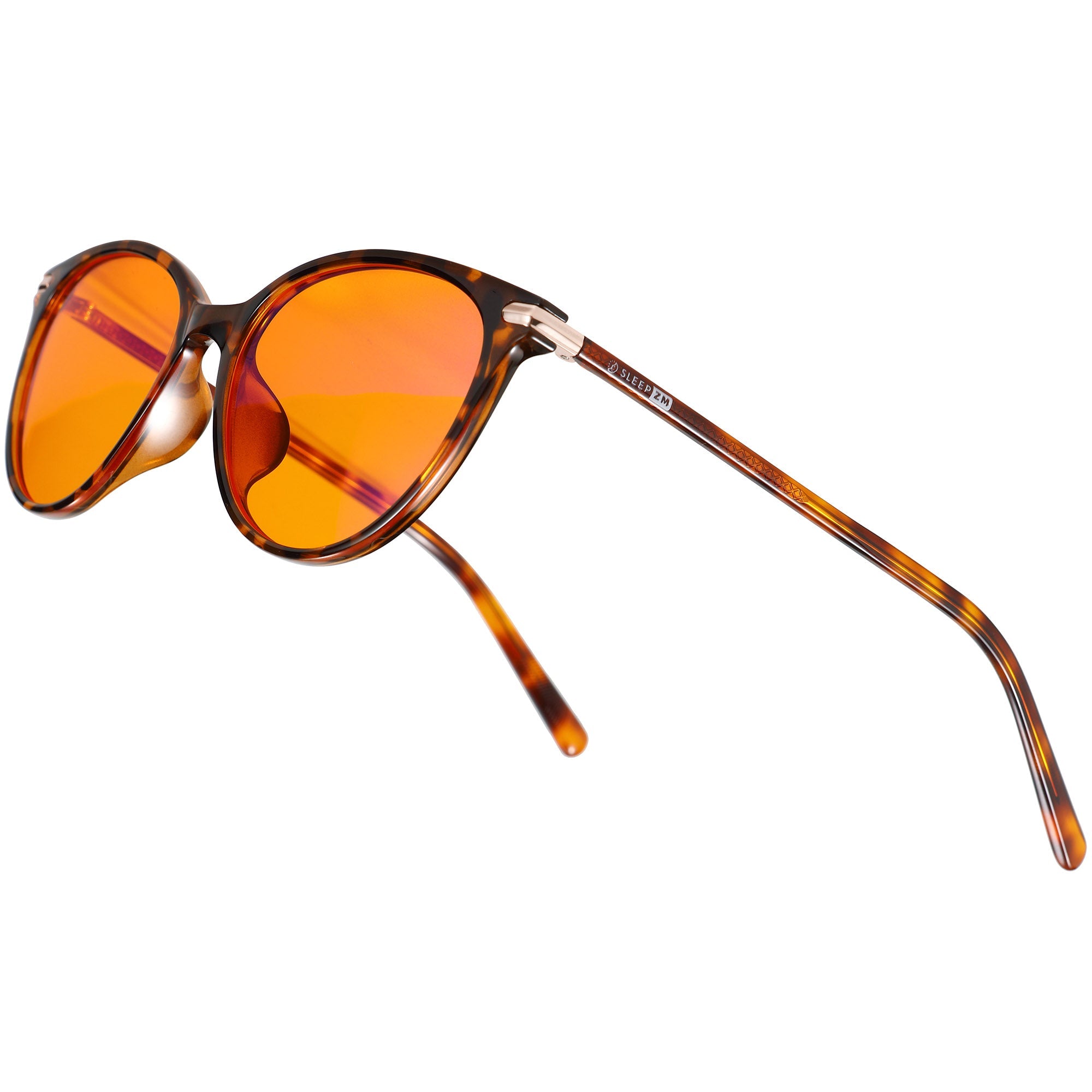 Blue Light Glasses by Sleep ZM, tortoise shell night-time Jen Tortoise Light Blocking Glasses, designed to reduce blue light exposure.