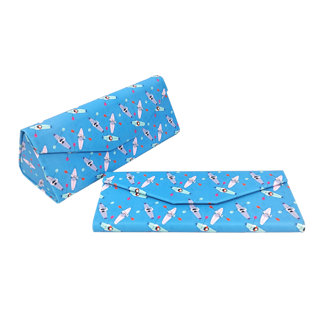 Kayaking Print Vegan Leather Glasses Case