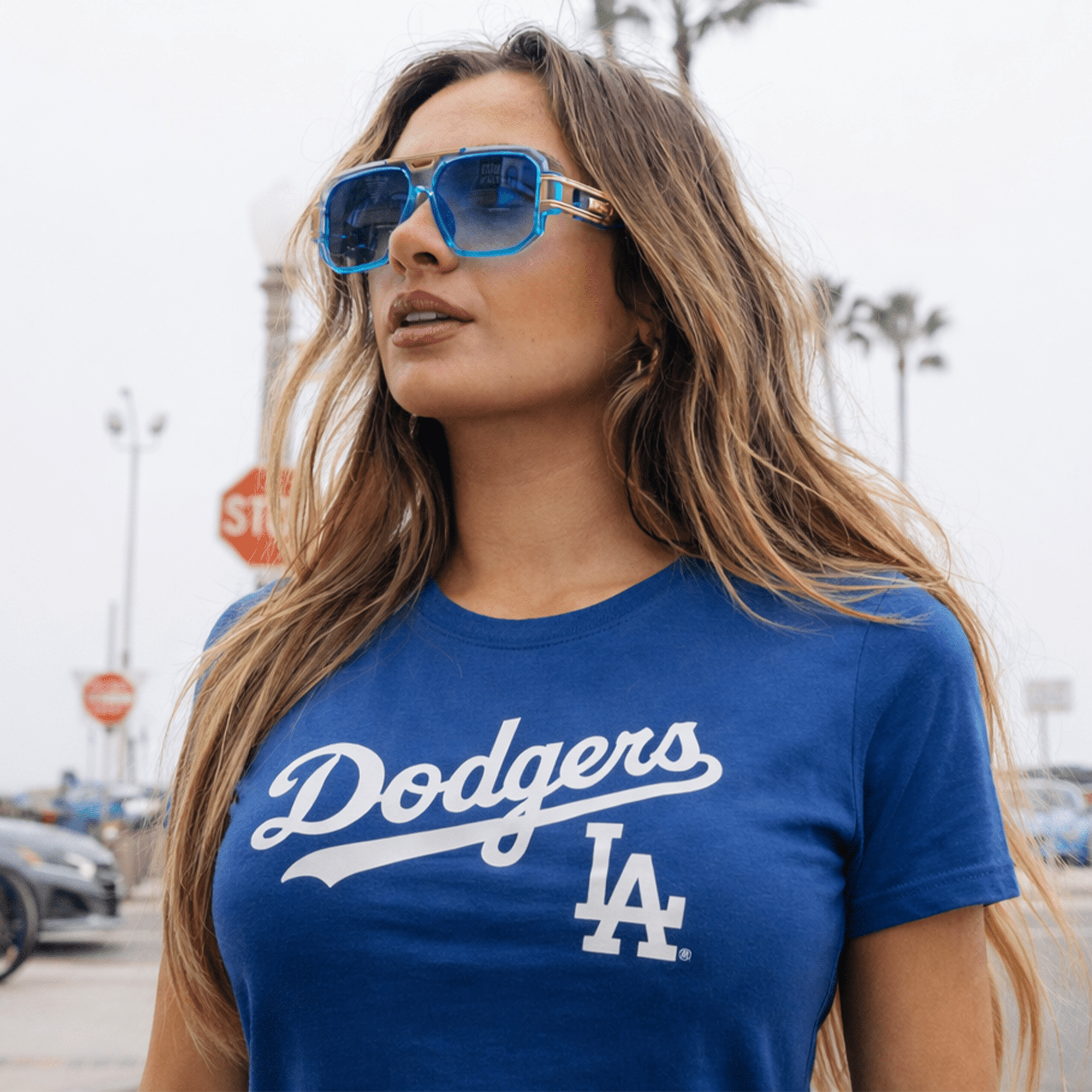 Legend Retro Flat Top Sunglasses – Clear Blue / Blue Fade