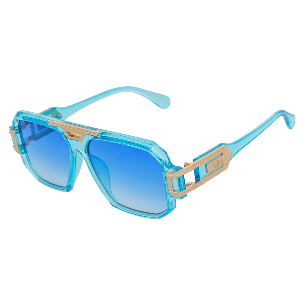 Legend Retro Flat Top Sunglasses – Clear Blue / Blue Fade