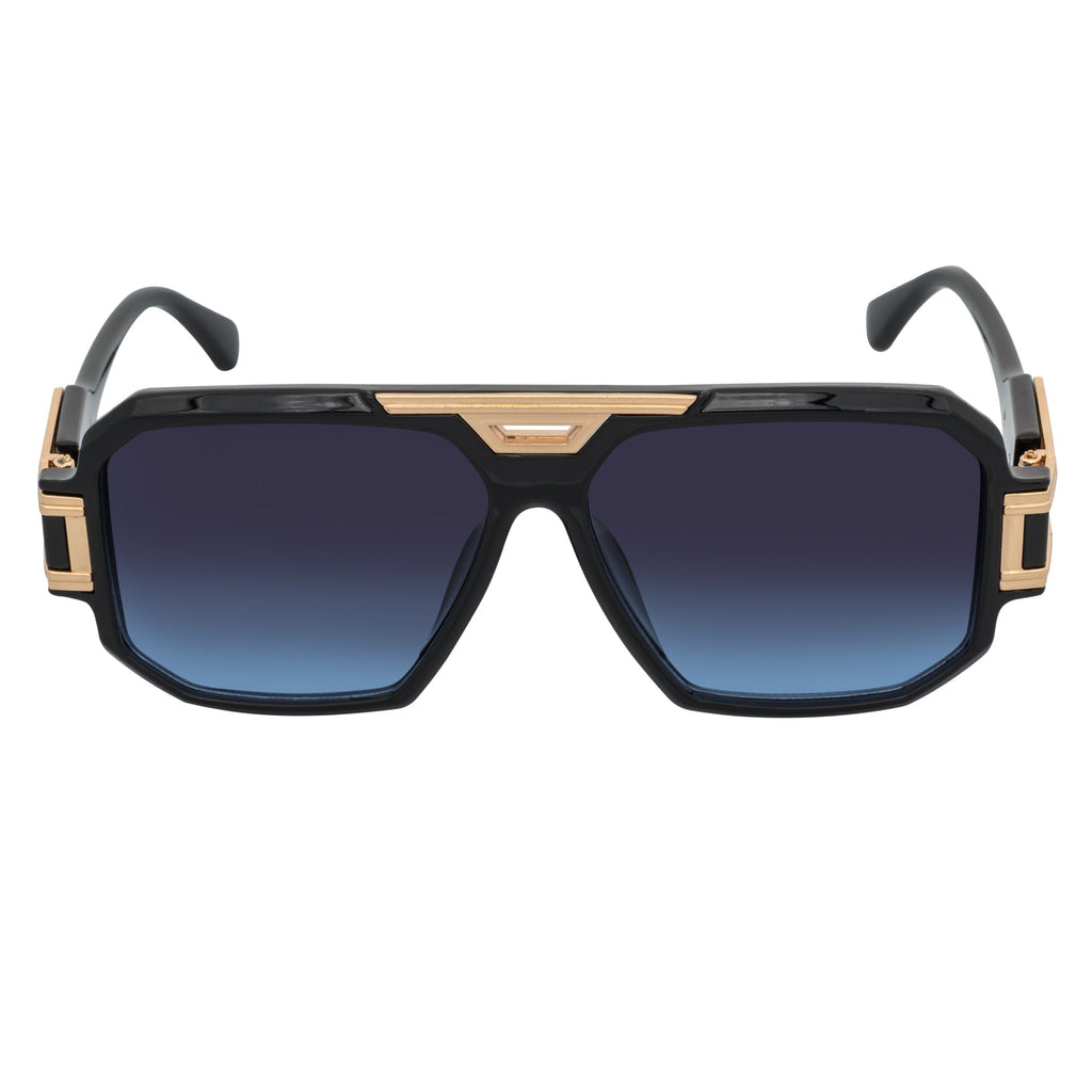 Legend Retro Flat Top Sunglasses – Black / Blue-Lavender Fade