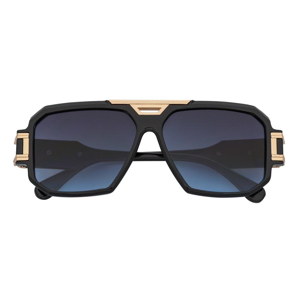 Legend Retro Flat Top Sunglasses – Black / Blue-Lavender Fade