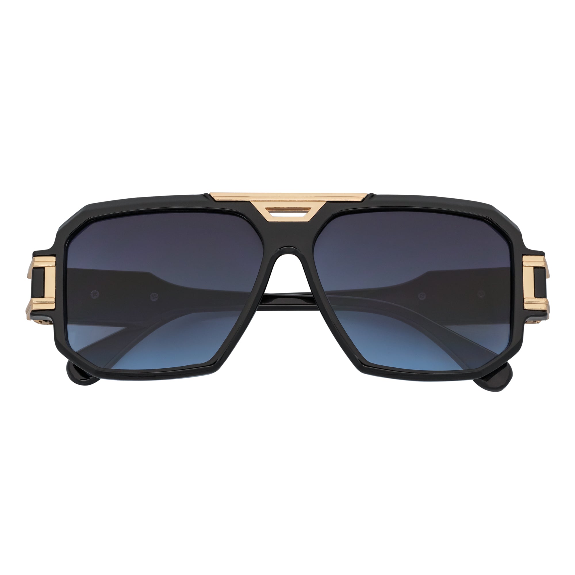 Legend Retro Flat Top Sunglasses – Black / Blue-Lavender Fade