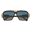 Legend Retro Flat Top Sunglasses – Black / Green-Amber Fade