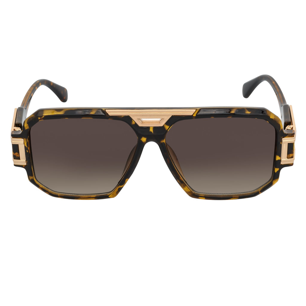 Legend Retro Flat Top Sunglasses – Brown Tortoise / Amber Fade