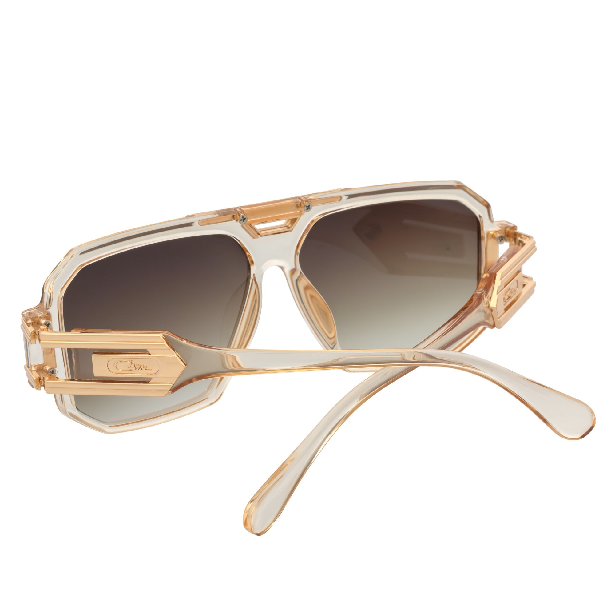 Legend Retro Flat Top Sunglasses – Clear Tan / Amber Fade