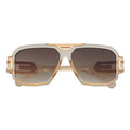 Legend Retro Flat Top Sunglasses – Clear Tan / Amber Fade