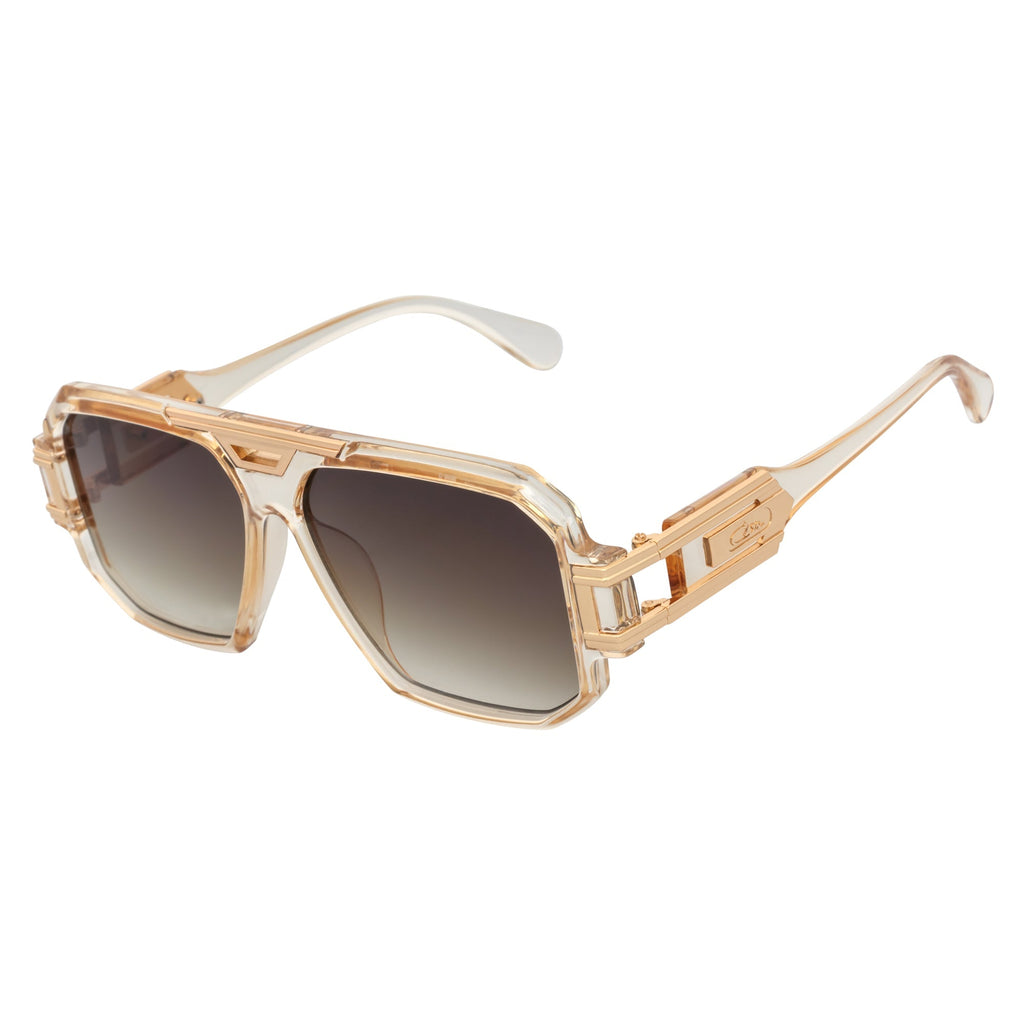 Legend Retro Flat Top Sunglasses – Clear Tan / Amber Fade
