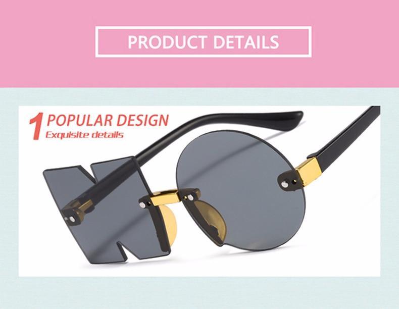 Stevvex rimless polygon sunglasses for men, women, and kids with an irregular, fashionable, frameless design.