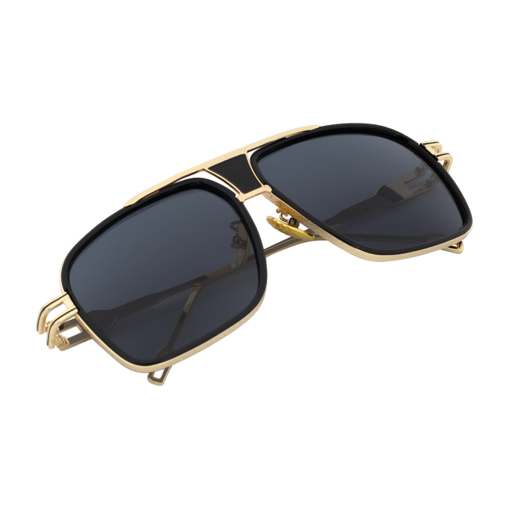 MAC Square Aviator Sunglasses – Black Gold / Dark Smoke
