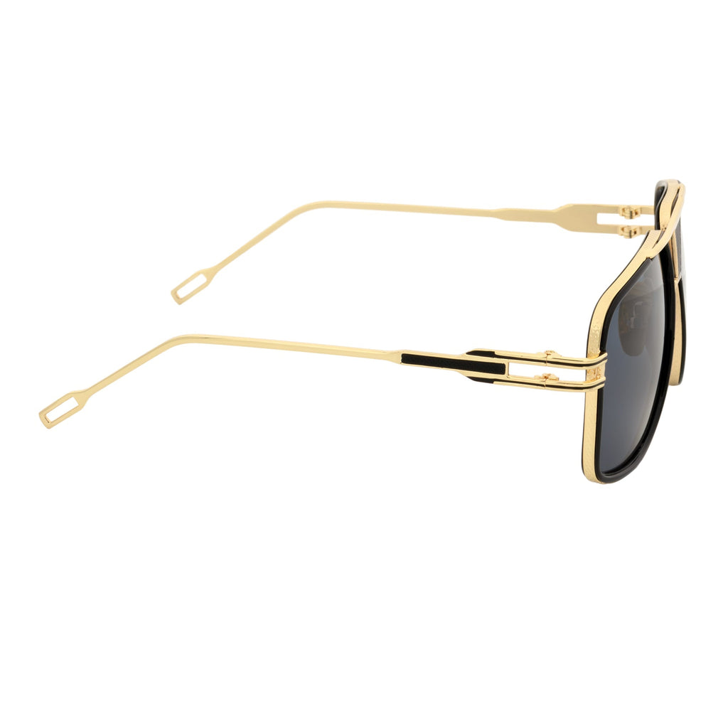MAC Square Aviator Sunglasses – Black Gold / Dark Smoke