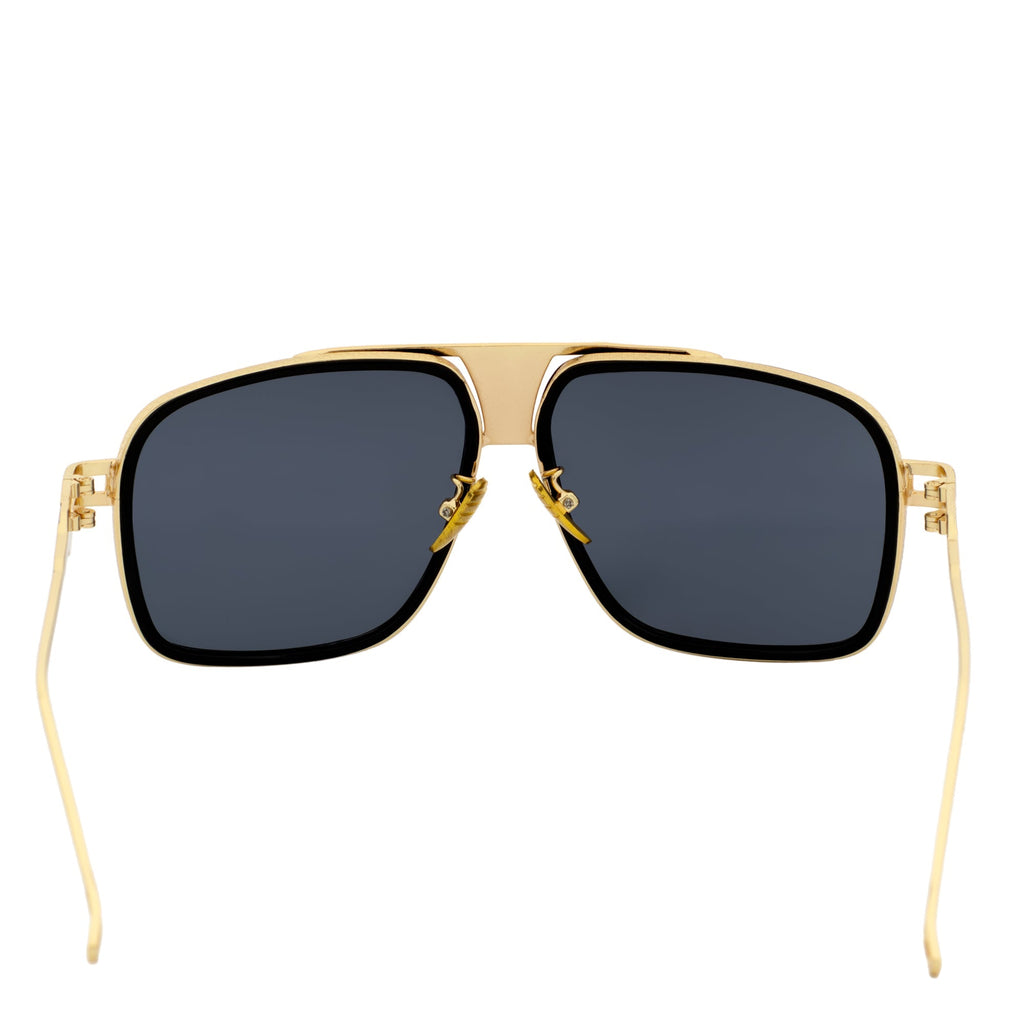 MAC Square Aviator Sunglasses – Black Gold / Dark Smoke