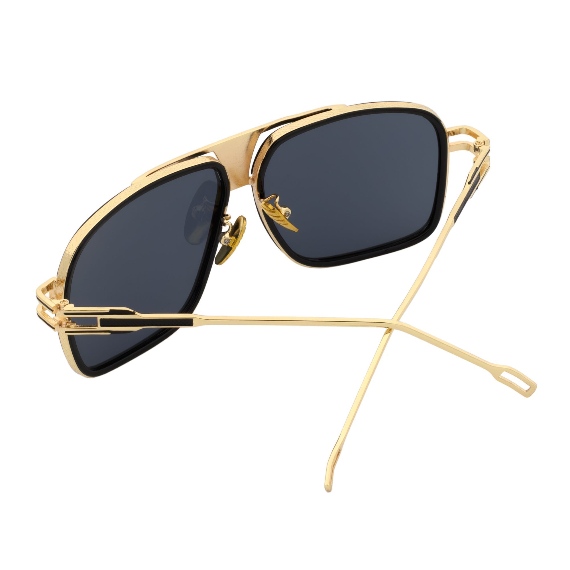 MAC Square Aviator Sunglasses – Black Gold / Dark Smoke