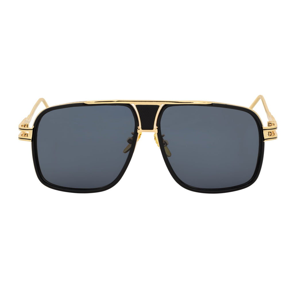 MAC Square Aviator Sunglasses – Black Gold / Dark Smoke