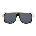 MAC Square Aviator Sunglasses – Black Gold / Dark Smoke