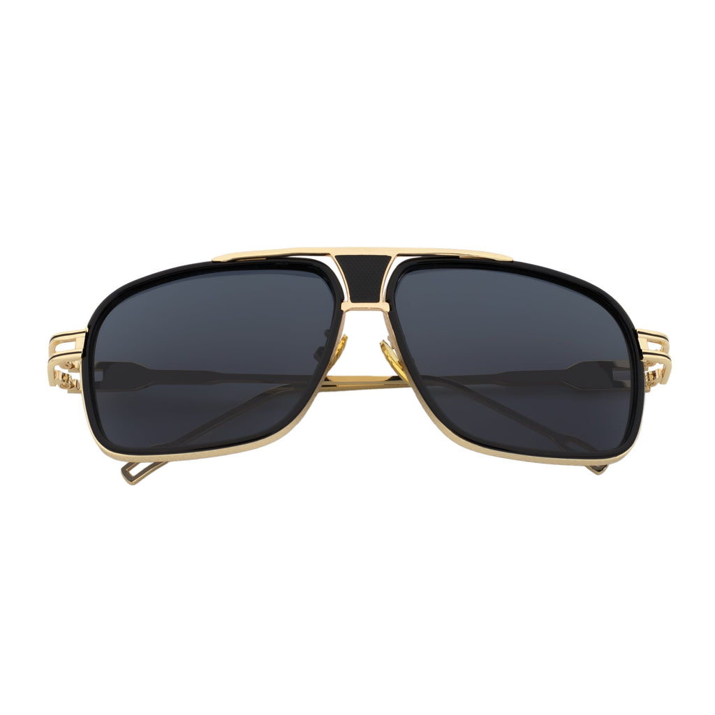 MAC Square Aviator Sunglasses – Black Gold / Dark Smoke