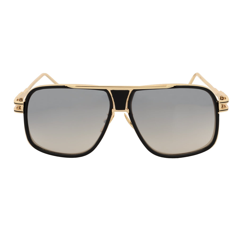 MAC Square Aviator Sunglasses – Black Gold / Silver Mirror
