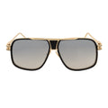 MAC Square Aviator Sunglasses – Black Gold / Silver Mirror