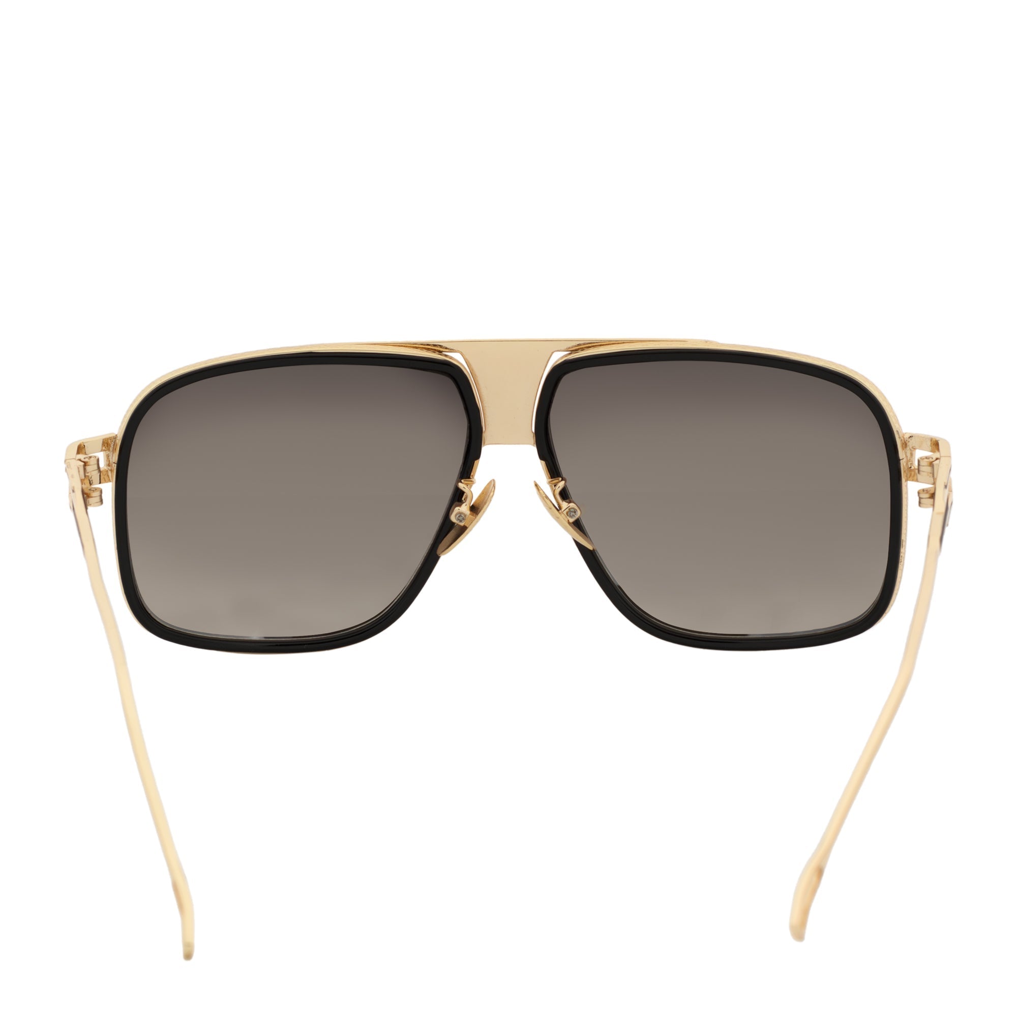 MAC Square Aviator Sunglasses – Black Gold / Silver Mirror