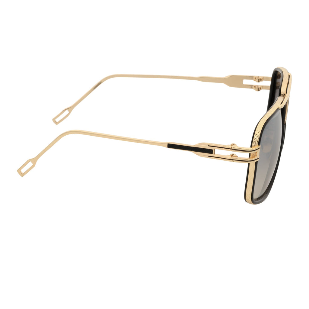 MAC Square Aviator Sunglasses – Black Gold / Silver Mirror