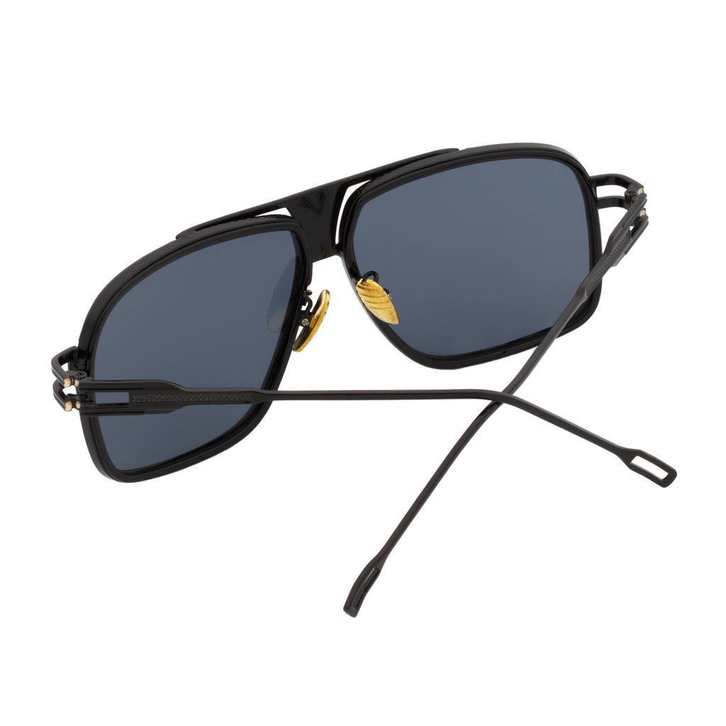 MAC Square Aviator Sunglasses – All Black / Dark Smoke