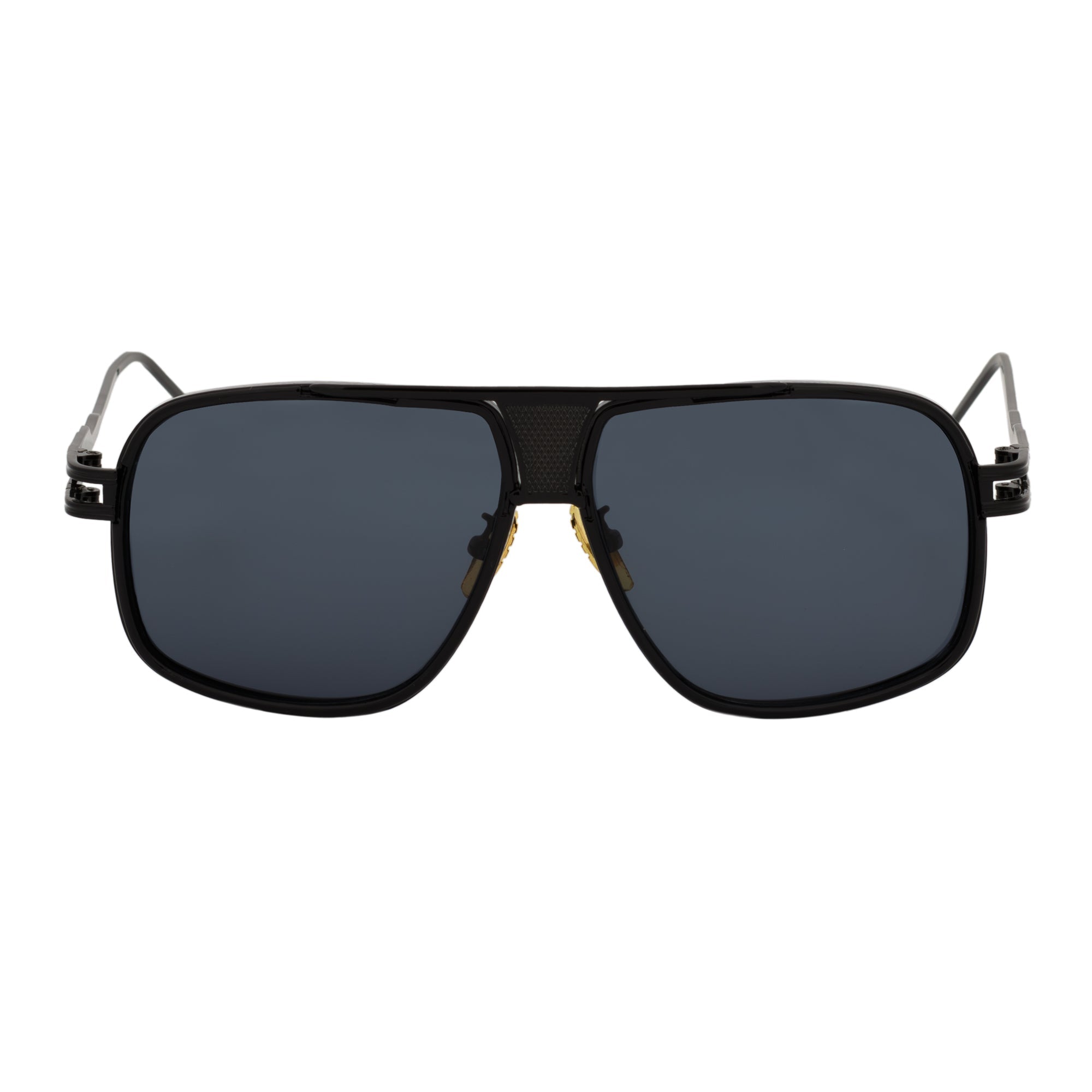 MAC Square Aviator Sunglasses – All Black / Dark Smoke