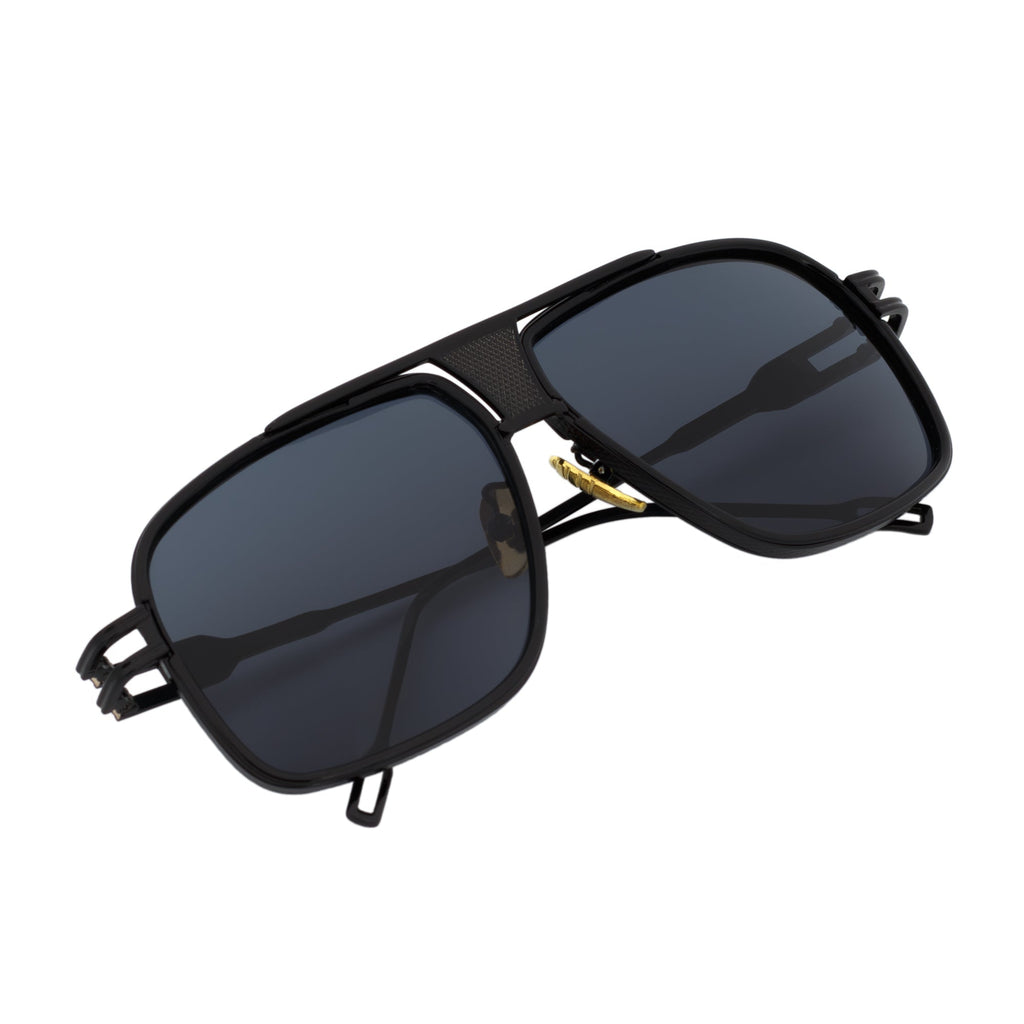 MAC Square Aviator Sunglasses – All Black / Dark Smoke