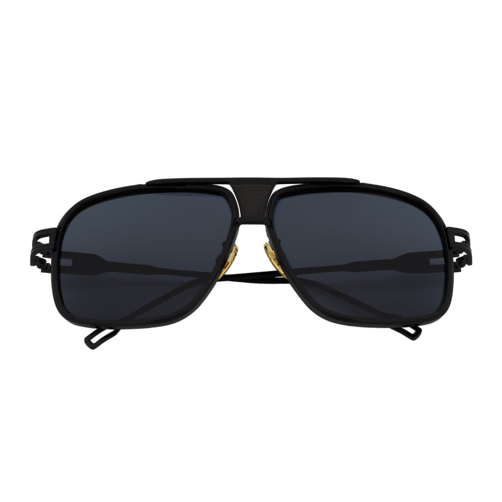 MAC Square Aviator Sunglasses – All Black / Dark Smoke
