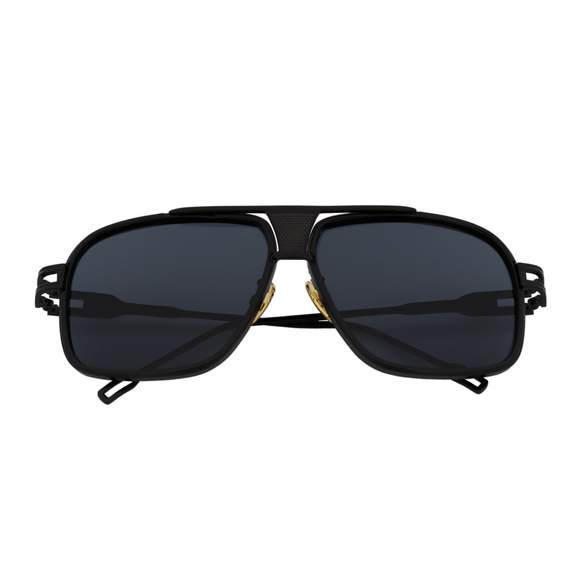MAC Square Aviator Sunglasses – All Black / Dark Smoke