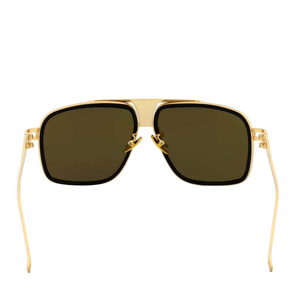 MAC Square Aviator Sunglasses – Brown Gold / Amber Fade