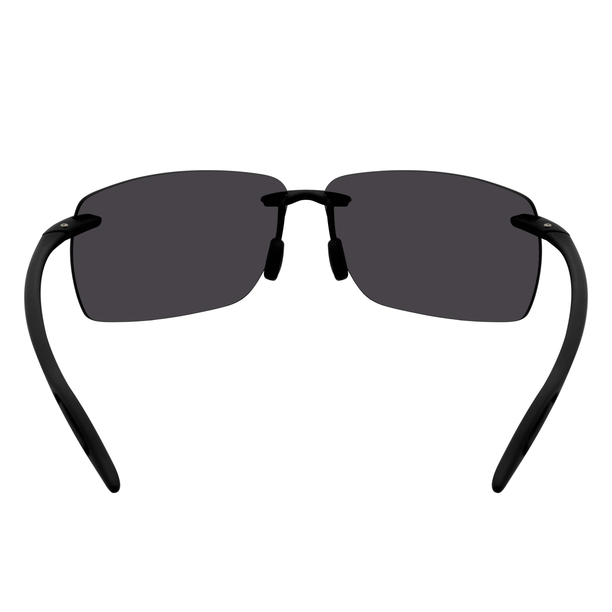 MAUI Rimless Sports Wrap Sunglasses – Black / Blue Mirror