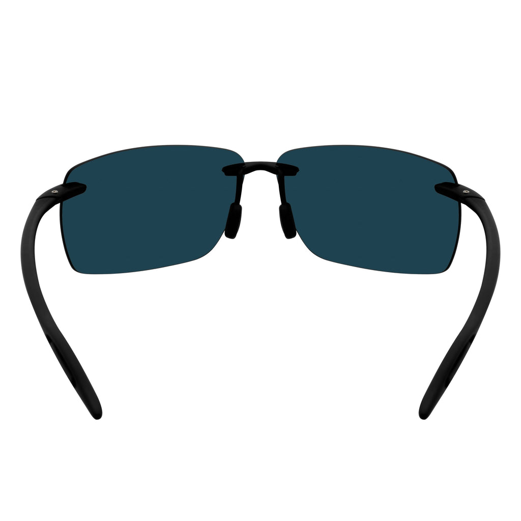 MAUI Rimless Sports Wrap Sunglasses – Black / Orange Mirror