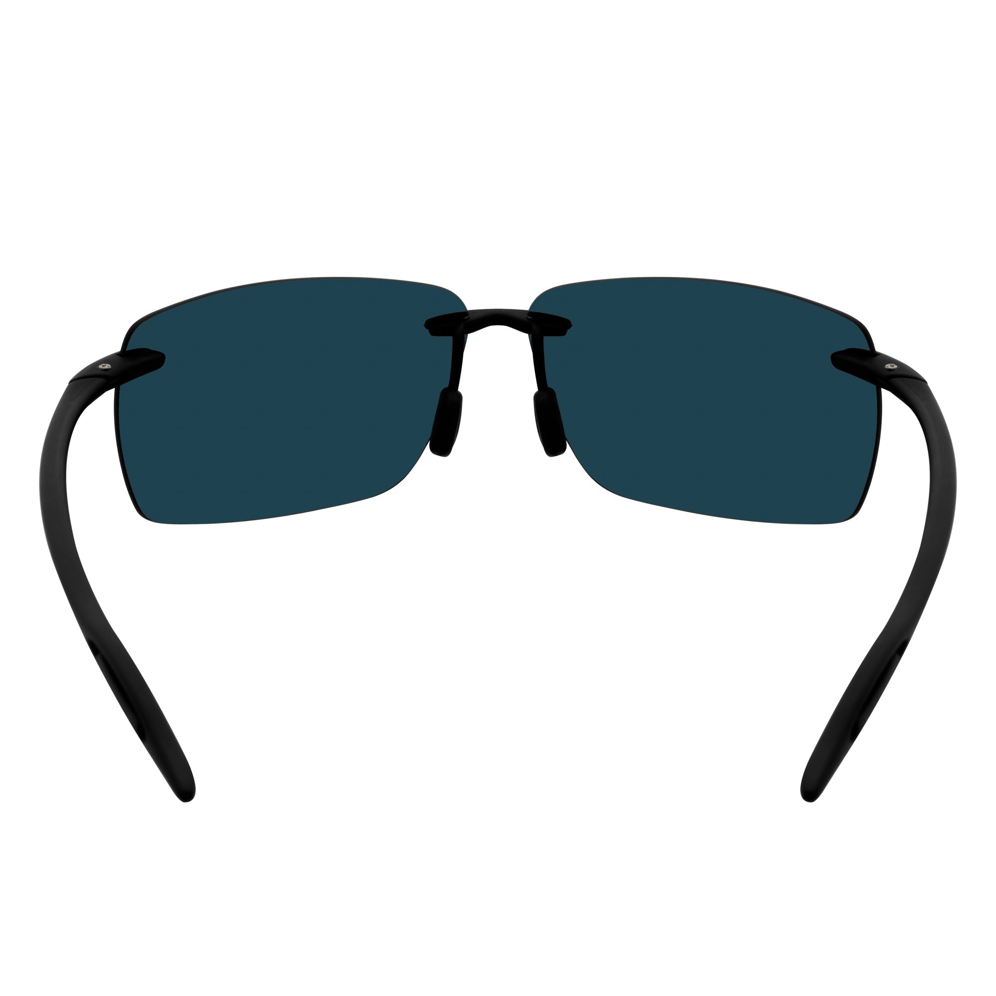MAUI Rimless Sports Wrap Sunglasses – Black / Orange Mirror