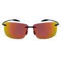MAUI Rimless Sports Wrap Sunglasses – Black / Orange Mirror