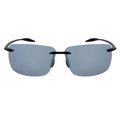 MAUI Rimless Sports Wrap Sunglasses – Black / Silver Mirror