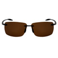 MAUI Rimless Sports Wrap Sunglasses – Black / Brown Polarized