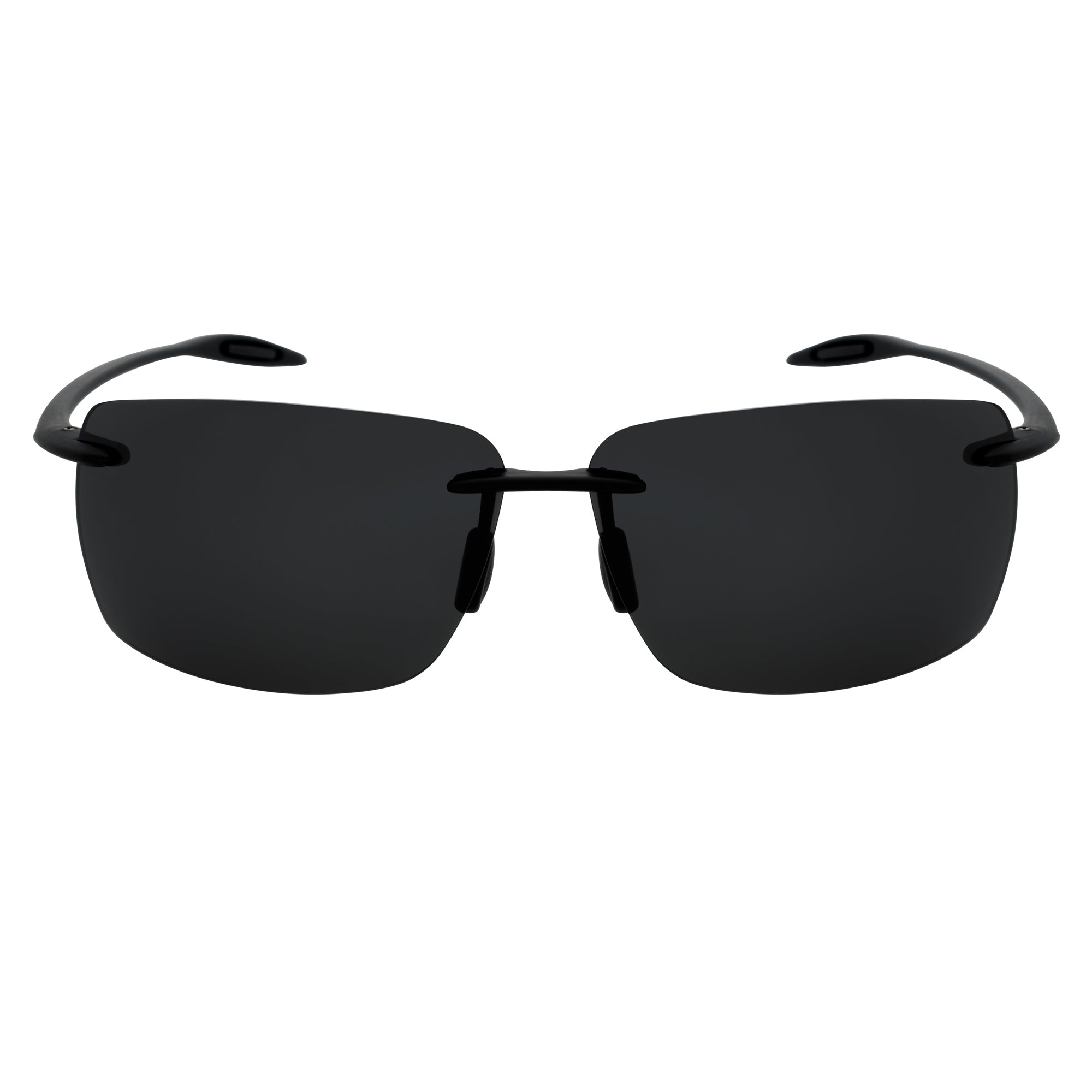 MAUI Rimless Sports Wrap Sunglasses – Black / Smoke Polarized