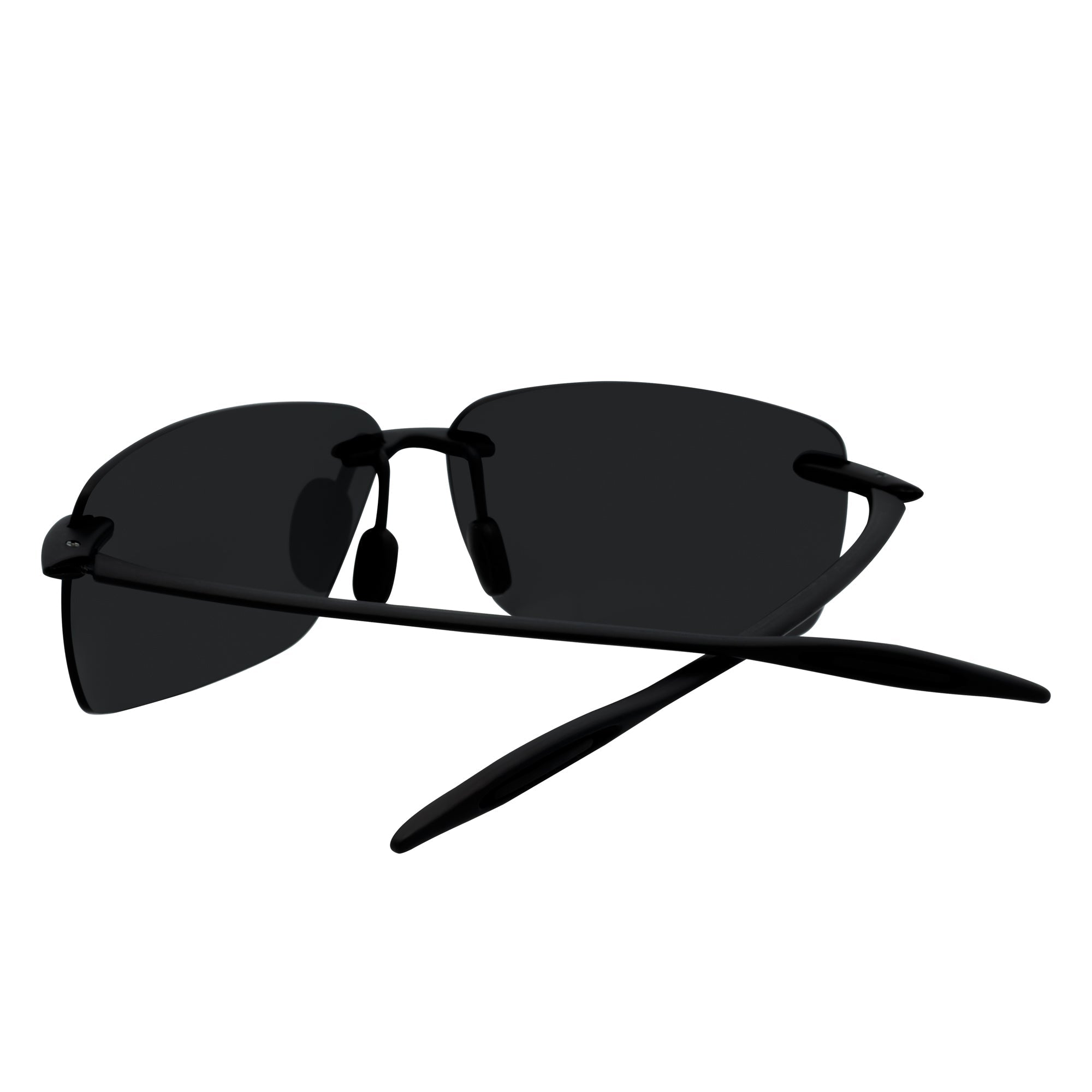 MAUI Rimless Sports Wrap Sunglasses – Black / Smoke Polarized