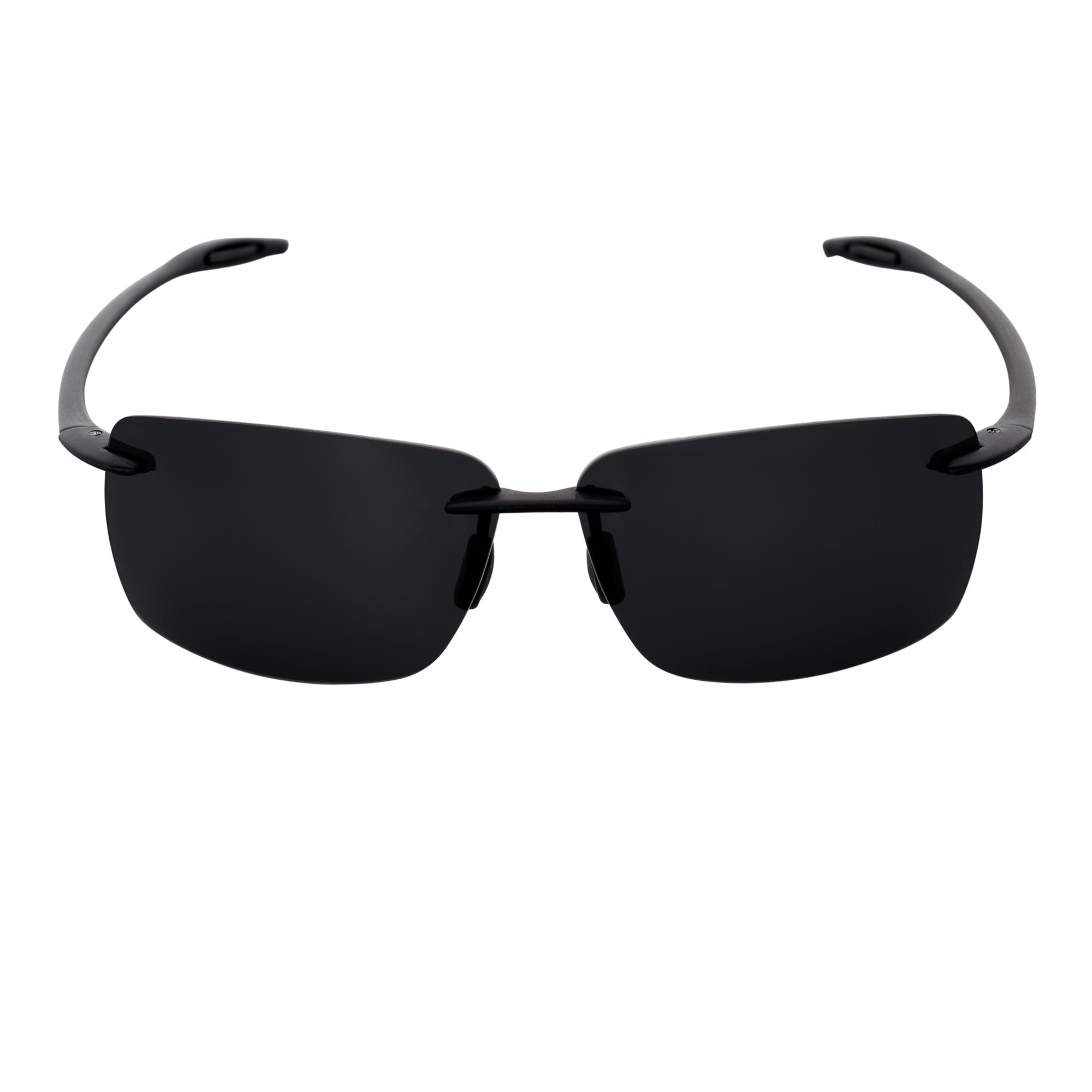 MAUI Rimless Sports Wrap Sunglasses – Black / Smoke Polarized
