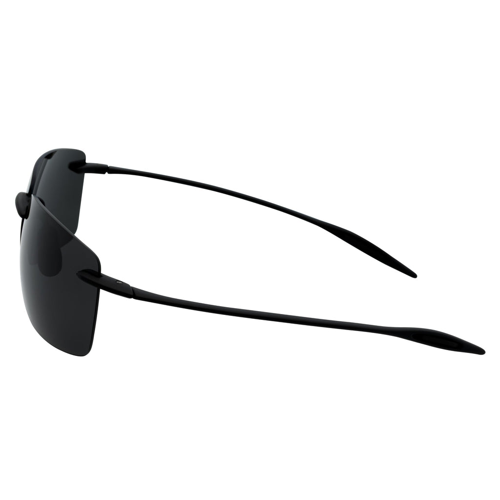 MAUI Rimless Sports Wrap Sunglasses – Black / Smoke Polarized