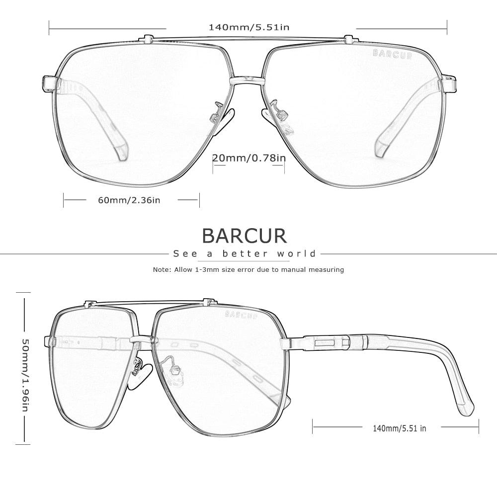 Stevvex Barcur modern retro square polarized sunglasses with gradient lenses and big frame for men, UV400 protection.