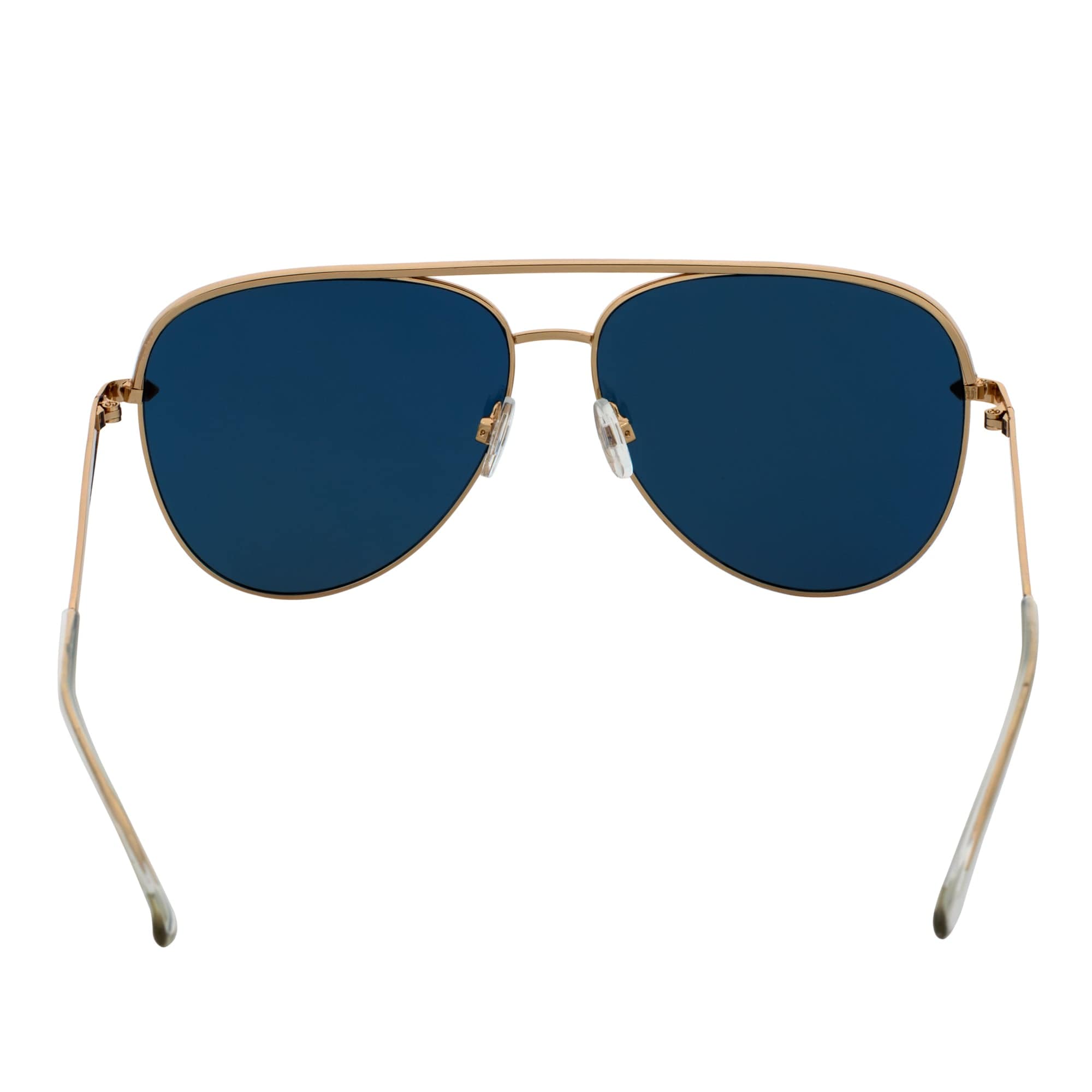 Key Oversized Flat Lens Metal Aviator Sunglasses – Gold / Rose Pink Mirror