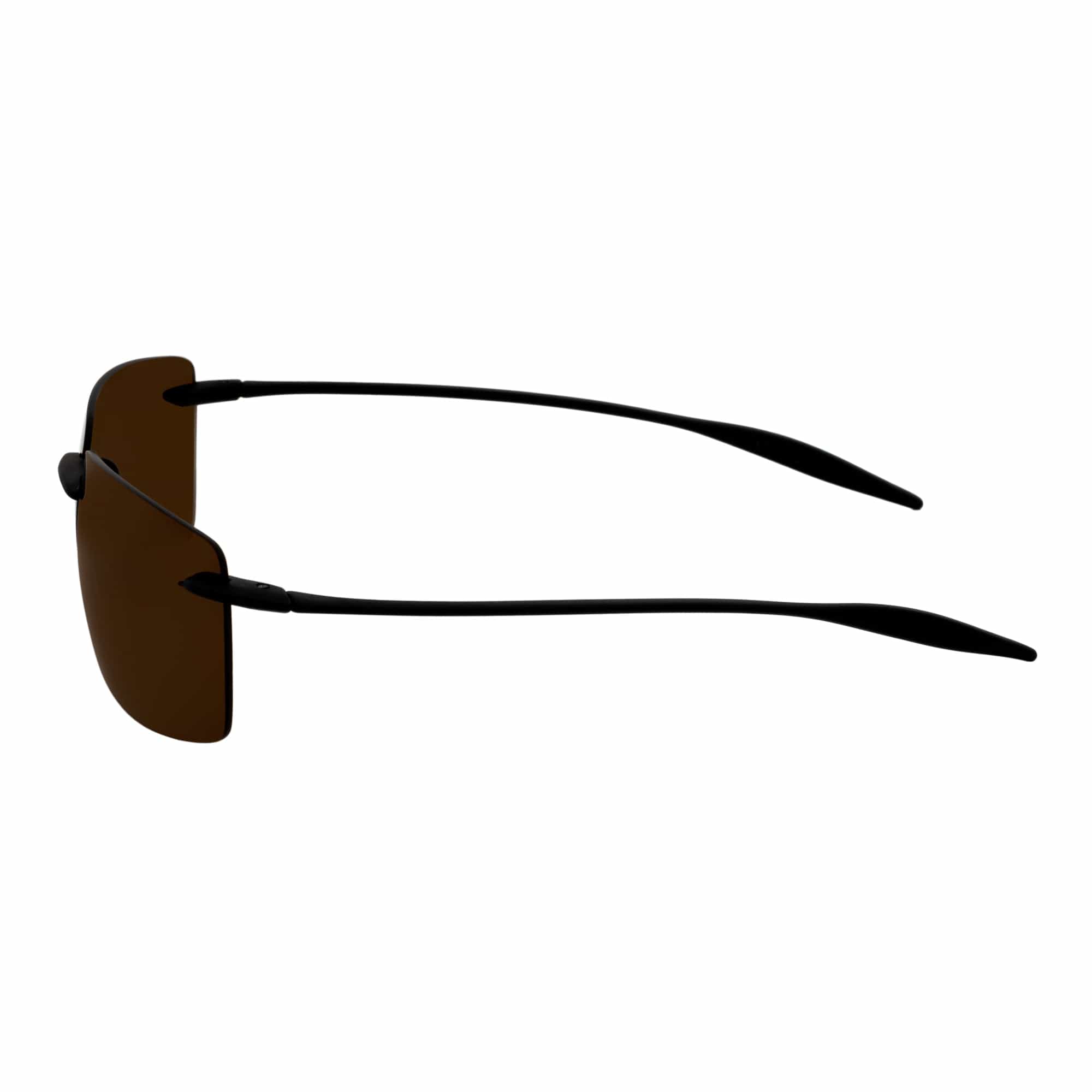 MAUI Rimless Sports Wrap Sunglasses – Black / Brown Polarized