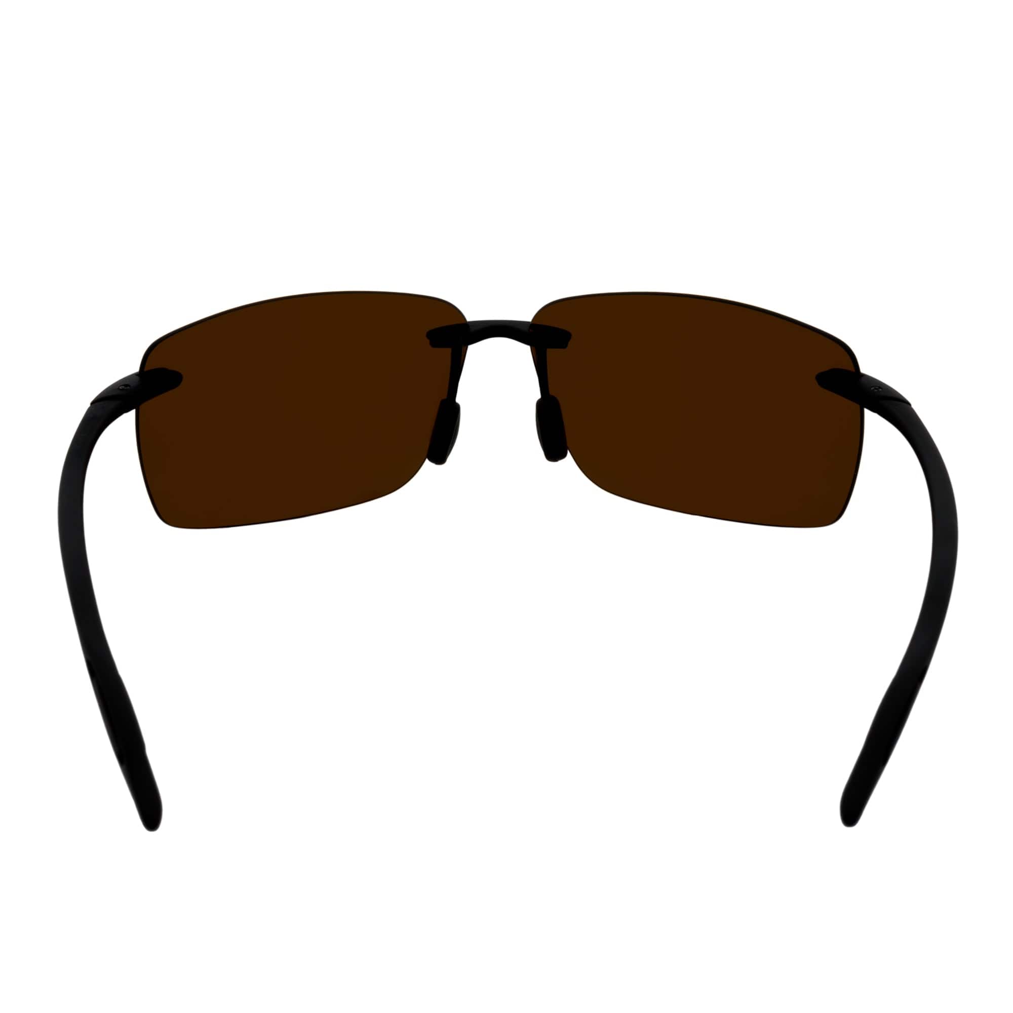 MAUI Rimless Sports Wrap Sunglasses – Black / Brown Polarized