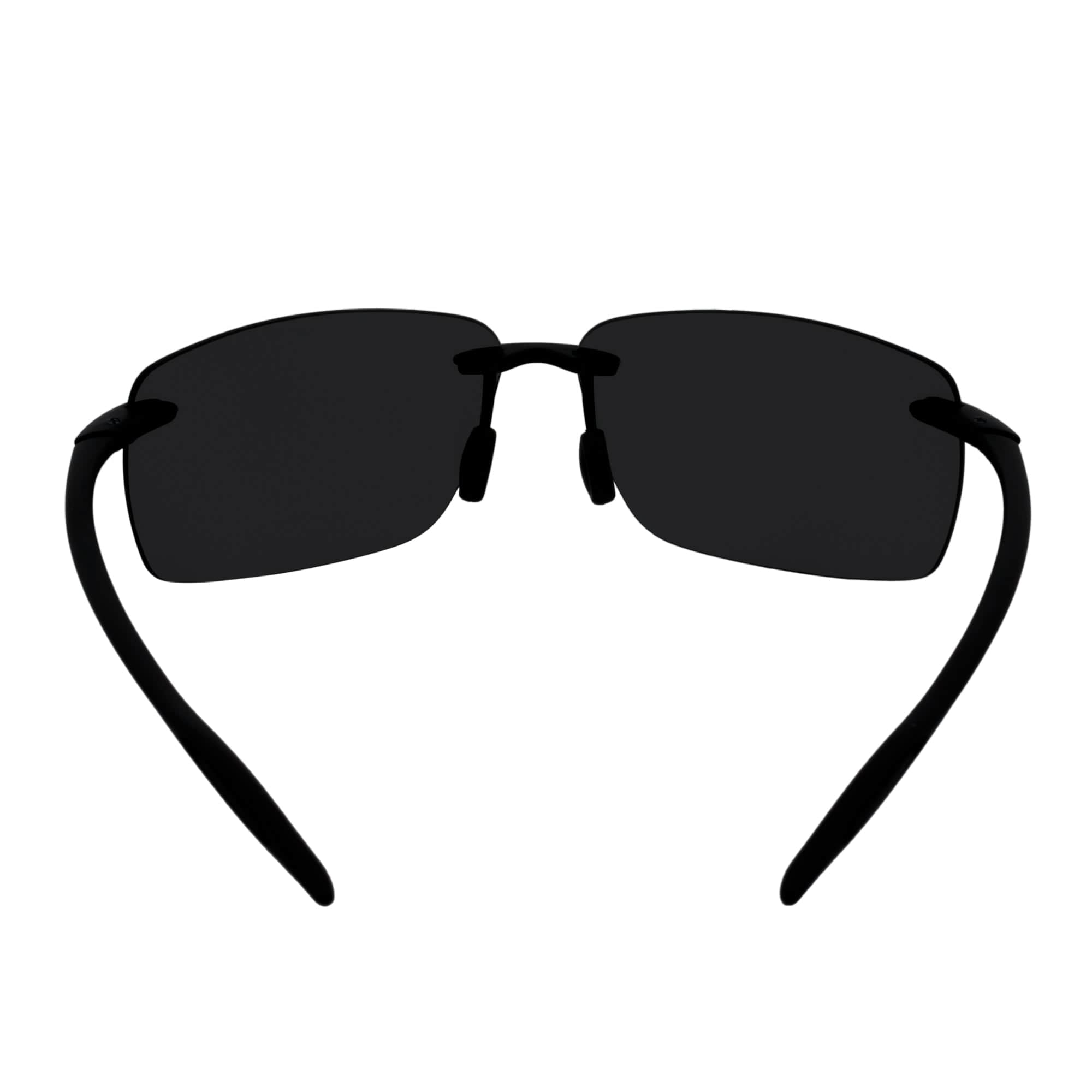 MAUI Rimless Sports Wrap Sunglasses – Black / Silver Mirror